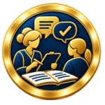 Gold and navy graphic featuring a female professional, checklist and target, representing workplace role expectations and responsibilities.